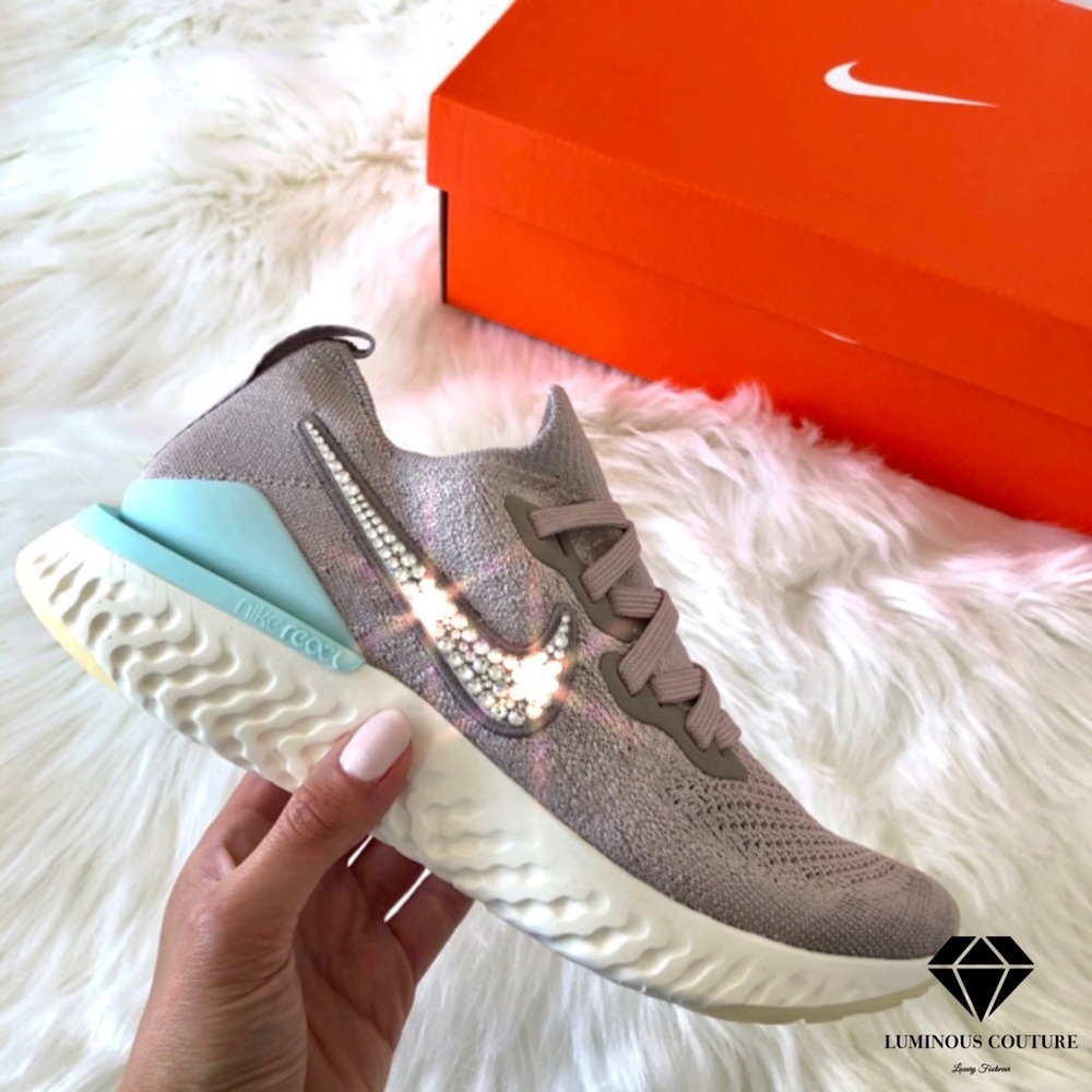 Swarovski Nike Epic React Flyknit Tan Teal